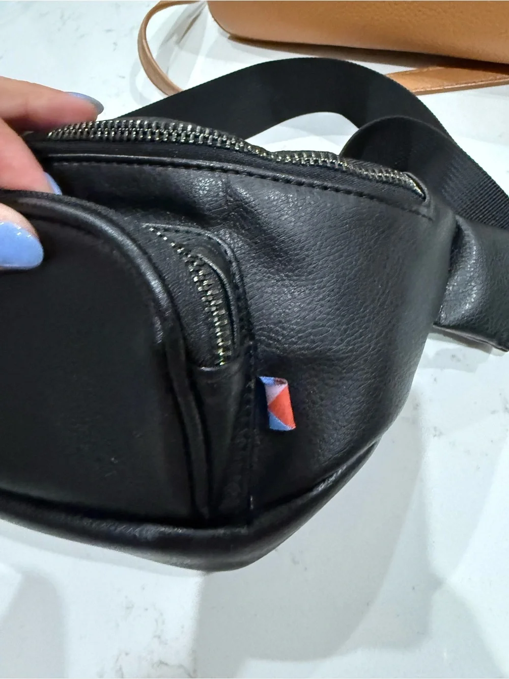 Kibou Diaper Black Crossbody Bag with Teal Interior